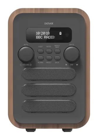Denver DAB-48 šedá / rádio / DAB+ / FM / Bluetooth / výstup na sluchátka