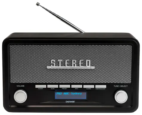 Denver DAB-18 tmavě šedá / rádio / DAB+ / FM / Bluetooth / 2x 2W