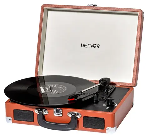 Denver VPL-120 hnědá / Gramofon / připojení k PC pomocí USB / umožňuje nahrávání LP desek do PC