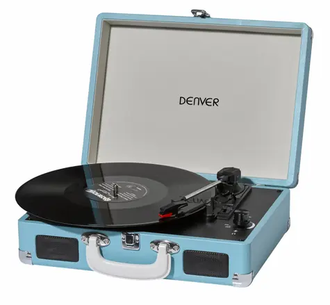 Denver VPL-120 modrá / Gramofon / připojení k PC pomocí USB / umožňuje nahrávání LP desek do PC