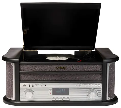 Denver MRD-51 černá / mikrosystém / s gramofonem / CD / FM a DAB+ / USB / kazety / AUX