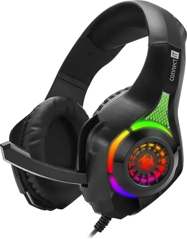 CONNECT IT BIOHAZARD RGB černá / Herní sluchátka s mikrofonem / 3.5 mm jack + USB / 2.2m
