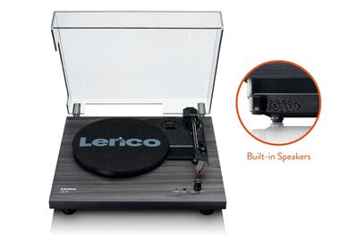 Lenco LS-10 černá / Gramofon / 33 & 45 RPM / RCA / 3.5 mm jack / předzesilovač / repro