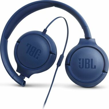 JBL Tune 500 modrá / Drátová sluchátka / mikrofon / 3.5mm jack / kabel 1.2m