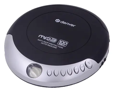 Denver DMP-391 černá / Přenosný CD přehrávač / MP3 / 2x AA