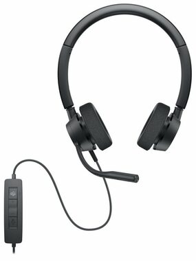 DELL WH3022 černá / Headset s mikrofonem / USB / certifikace Microsoft Teams a Zoom