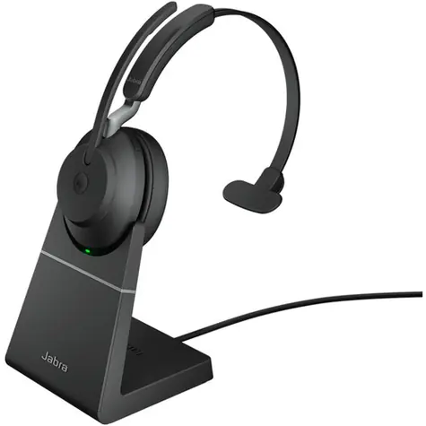 Jabra Evolve2 65 Stereo UC + Link 380a USB-A černá / stereo náhlavní souprava / mikrofon / Bluetooth / stojánek