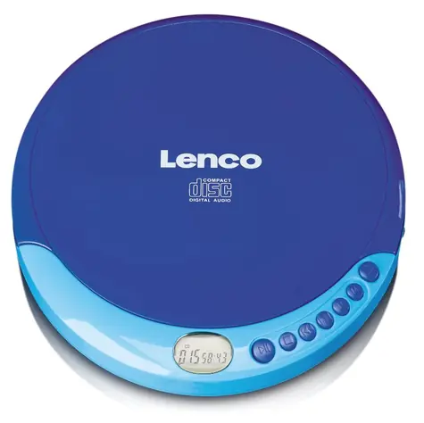 Lenco CD-011 modrá / přenosný CD přehrávač / 3.5 mm jack / CD&CD-R&CD-RW