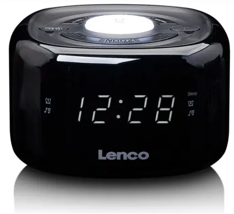 Lenco CR-12 černá / FM rádio / Hodiny / Alarm / Noční světlo / LED displej
