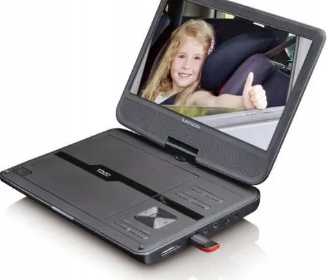 Lenco DVP-1010BK / Přenosný DVD přehrávač / 10" / 1024x600px / USB / 3.5mm jack