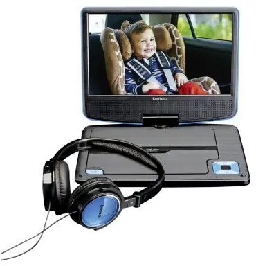 Lenco DVP-910 modrá / Přenosný DVD přehrávač / 9" / 800x480px / USB / 3.5mm jack