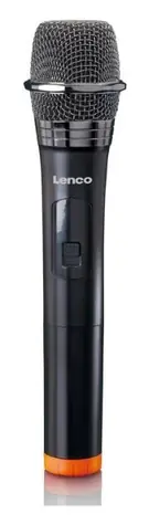 Lenco MCW-011BK / mikrofon / bezdrátový přijímač 6.3mm jack / 863.5 MHz / 2x AA