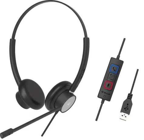 TELLUR Wired Headset Voice 320 černá / headset / Binaural / USB / 2.2 m