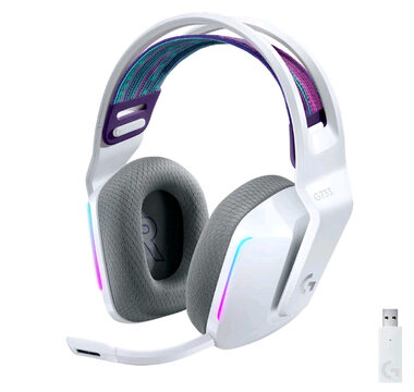 Logitech G733 Lightspeed bílá / bezdrátová sluchátka / mikrofon / RGB / USB LIGHTSPEED přijímač