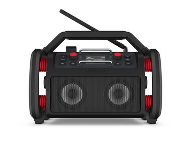 PerfectPro ROCKPRO černá / Aku stavební rádio / 4.0Ah / FM / DAB+ / AUX / BT / USB