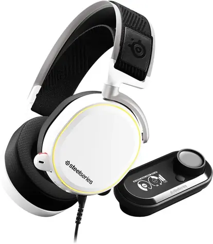 SteelSeries Arctis Pro + GameDAC bílá / Sluchátka s mikrofonem / 3.5 mm jack / USB / RGB