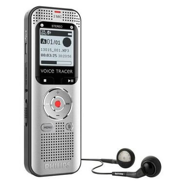 Philips DVT 2000 / stereo diktafon / 4GB / až 270 hodin záznamu / USB 2.0 / 3.5 mm jack / FM rádio
