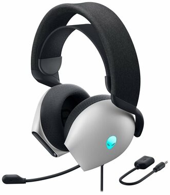 DELL Alienware AW520H bílá / Herní headset s mikrofonem / AlienFX / 3.5mm / USB