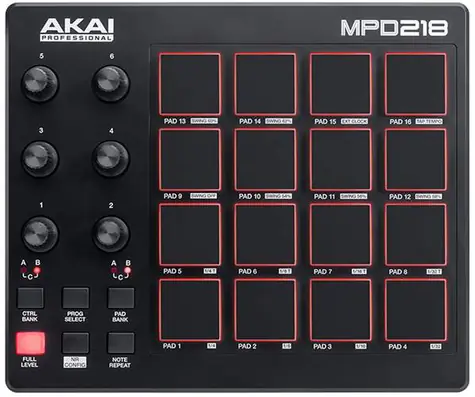 AKAI MPD 218 Pad kontrolér MIDI USB černá / mixážní pult