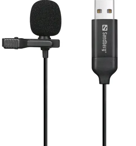 Sandberg streamer USB Clip Microphone / klopový mikrofon / USB-A
