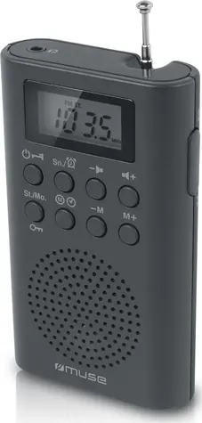 Muse M-03 R černá / Kapesní rádio / FM / budík / LCD / 3.5mm