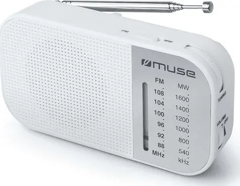 Muse M-025 RW bílá / Kapesní rádio / FM / MW / 3.5mm