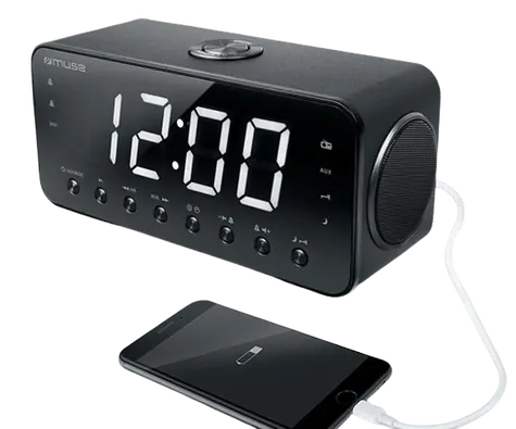 Muse M-192 CR černá / Budík s rádiem / FM / 3.5mm