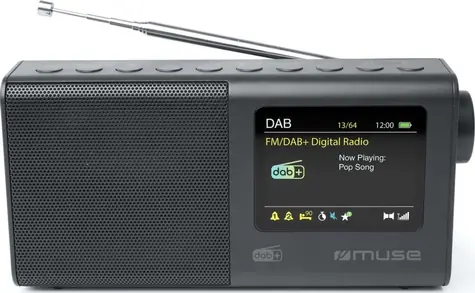 Muse M-117 DB černá / Přenosné rádio / FM / PLL / DAB+ / LCD / budík / 3.5mm