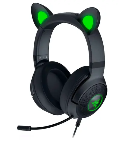 Razer Kraken V2 Pro Kitty černá / Herní sluchátka s mikrofonem / USB / 2m