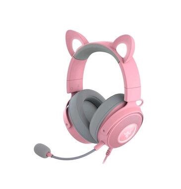 Razer Kraken V2 Pro Kitty růžová / Herní sluchátka s mikrofonem / USB / 2m