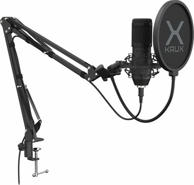 KRUX Edis 100 černá / streamovací mikrofon s ramenem / USB / 192 kHz 