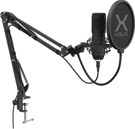 KRUX Edis 100 černá / streamovací mikrofon s ramenem / USB / 192 kHz 