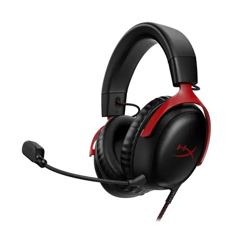 HyperX Cloud III černo-červená / Herní sluchátka / mikrofon / ANC / 3.5 mm Jack / USB