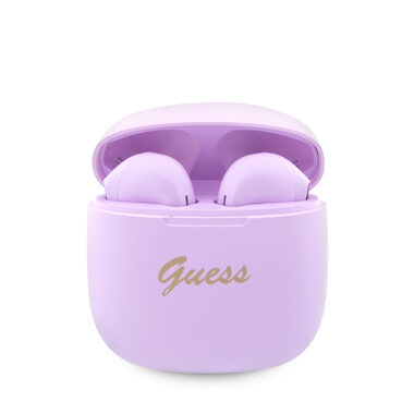 GUESS True Wireless Script Logo BT5.3 6H fialová / Bezdátová sluchátka / Bluetooth 5.3 