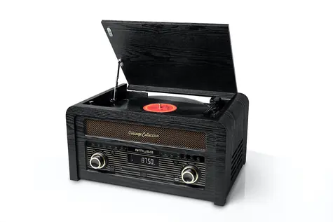 Muse MT-115W černá / Gramofon / 33 &45 & 78 RPM / rádio / MP3 / USB