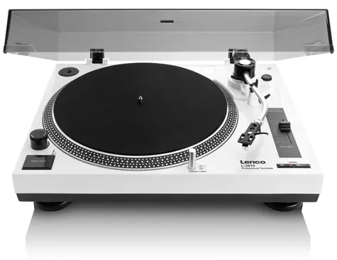 Lenco L-3810 bílá / Gramofon / 33 & 45 RPM / RCA / 3.5 mm / předzesilovač 