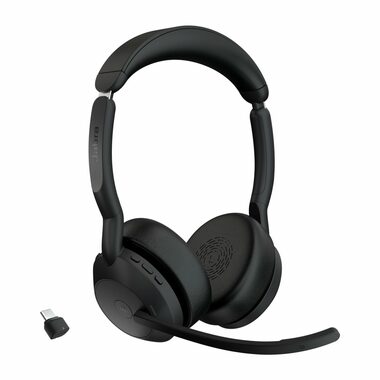 Jabra Evolve2 55 (25599-999-899) černá / Sluchátka / mikrofon / ANC / USB-C / Bluetooth / stojánek / MS Stereo