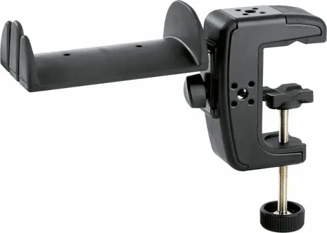 K&M 16085 Držák se stolní svěrkou pro sluchátka černá