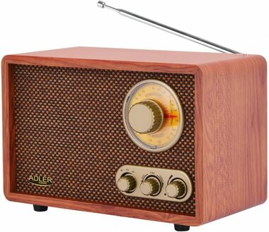 Adler AD 1171 hnědá / Retro rádio / FM / AM / Bluetooth / 10W
