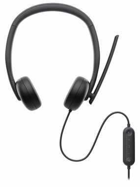 DELL Wired Headset WH3024 černá / Headset s mikrofonem / USB-C / Microsoft Teams & Zoom