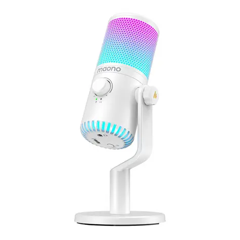 Maono DM30RGB bílá / Herní mikrofon / USB / USB-C / kondenzátorový / 20 - 20000 Hz 