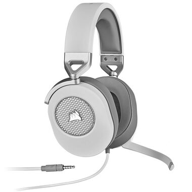 Corsair HS65 Surround bílá / Herní sluchátka / mikrofon / 7.1 prostorový zvuk / 3.5mm Jack + USB-A