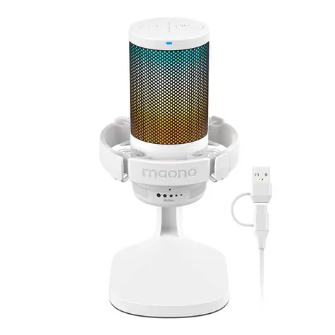 Maono DGM20 bílá / Herní mikrofon / kardioid / USB