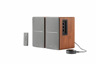 EDIFIER R1280T + WiiM Mini hnědá / 2.0 / 21+21 W / reproduktory / Bluetooth / 3.5mm jack / RCA 