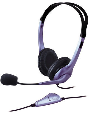 Genius HS-04S stříbrná / Sluchátka / mikrofon / 3.5 mm jack
