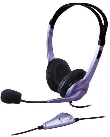 Genius HS-04S stříbrná / Sluchátka / mikrofon / 3.5 mm jack