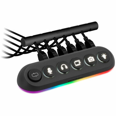 Streamplify Hub DECK 5 černá / 4x USB 3.0 / 1x USB 2.0 / RGB
