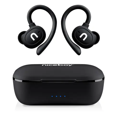 Niceboy HIVE Airsport 3 PRO černá / Bezdrátová sluchátka / mikrofon / Bluetooth 5.4 / IPX5
