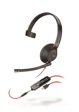 Poly Blackwire 5210 černá / Náhlavní souprava / mikrofon / jedno sluchátko / 3.5mm jack 
