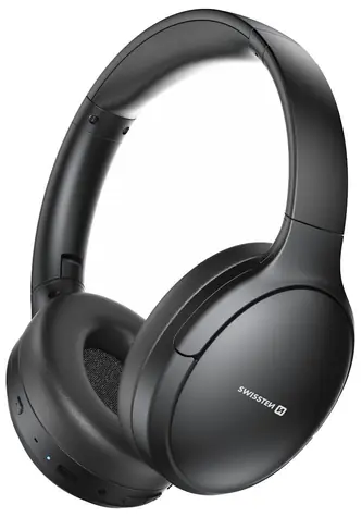 SWISSTEN PURE černá / Bluetooth sluchátka / ANC / BT 5.3 / 3.5mm jack / USB-C